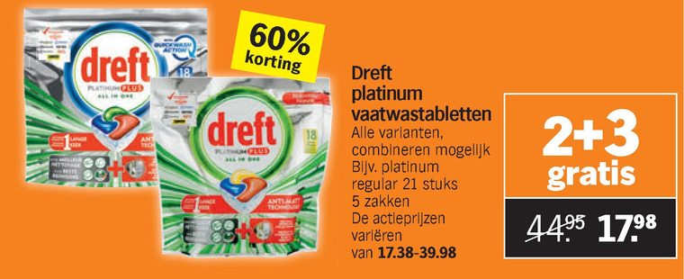 Dreft   vaatwasmiddel folder aanbieding bij  Albert Heijn - details