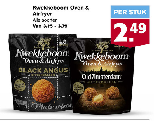 Kwekkeboom   snack, bitterballen folder aanbieding bij  Hoogvliet - details