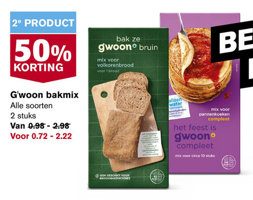 Gwoon   brood, pannenkoekenmix folder aanbieding bij  Hoogvliet - details