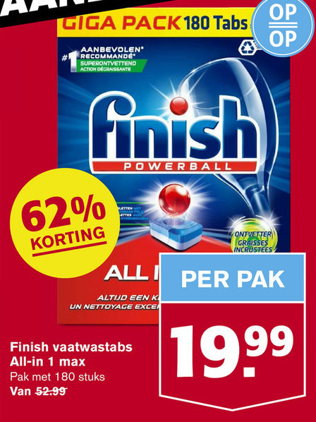 Finish   vaatwasmiddel folder aanbieding bij  Hoogvliet - details