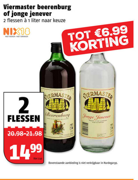 Viermaster   jenever, berenburg folder aanbieding bij  Poiesz - details