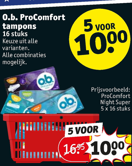 O.B.   tampons folder aanbieding bij  Kruidvat - details