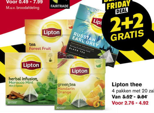 Lipton   thee folder aanbieding bij  Hoogvliet - details