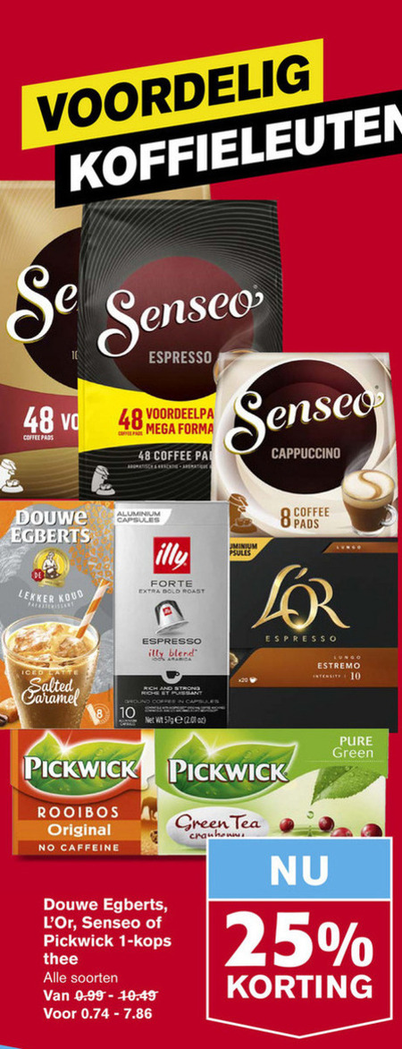 Douwe Egberts L Or   koffiepad, thee folder aanbieding bij  Hoogvliet - details