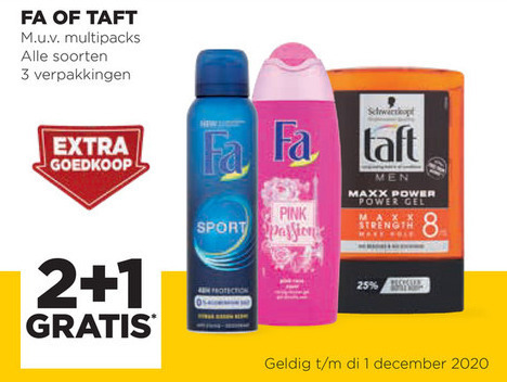 Taft   douchegel, deodorant folder aanbieding bij  Jumbo - details