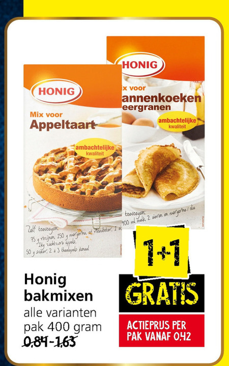 Honig   bakmix, pannenkoekenmix folder aanbieding bij  Jan Linders - details