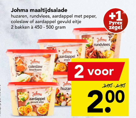 Johma   huzarensalade, salade folder aanbieding bij  Deen - details