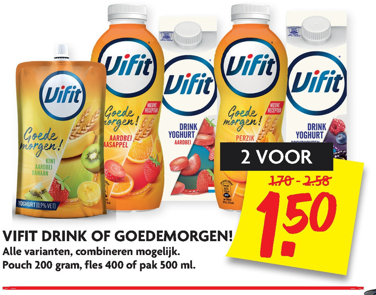 Vifit   drinkyoghurt folder aanbieding bij  Dekamarkt - details