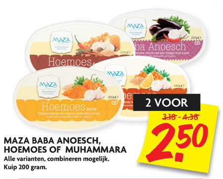 Maza   houmous folder aanbieding bij  Dekamarkt - details