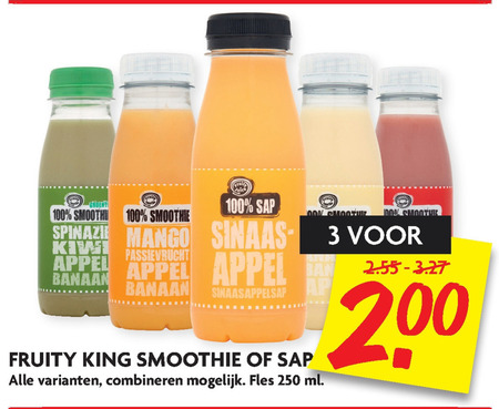 Fruity King   fruitsmoothie, vruchtensap folder aanbieding bij  Dekamarkt - details