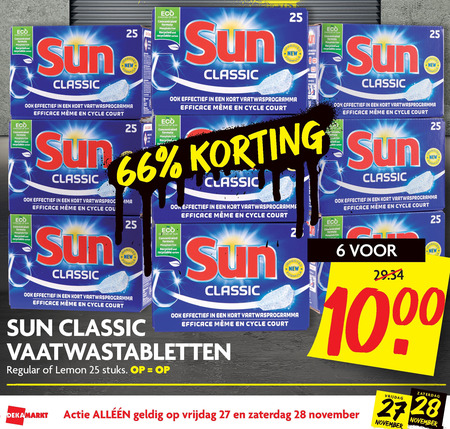 Sun   vaatwasmiddel folder aanbieding bij  Dekamarkt - details