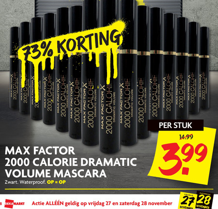 Max Factor   mascara folder aanbieding bij  Dekamarkt - details