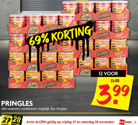 Pringles   chips folder aanbieding bij  Dekamarkt - details