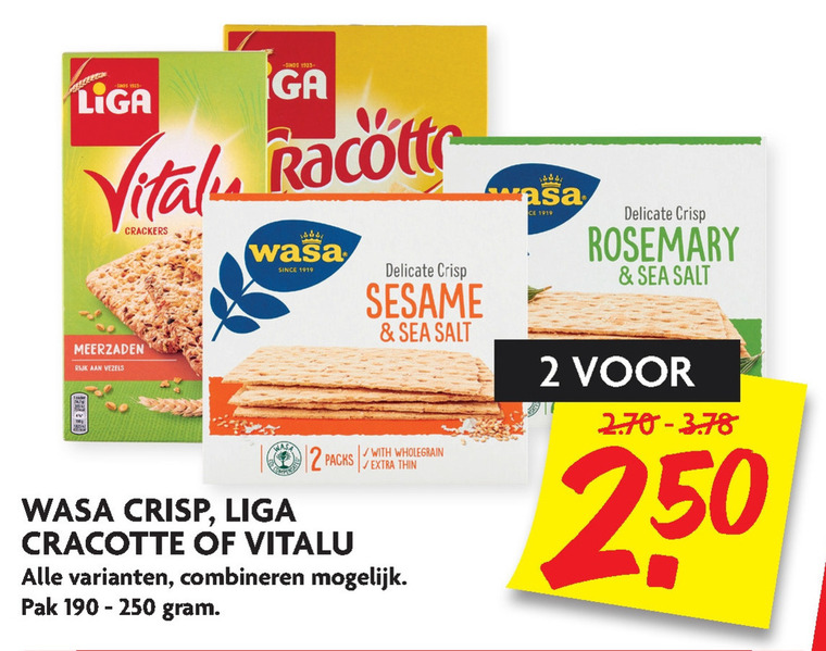 Liga   crackers, knackebrod folder aanbieding bij  Dekamarkt - details