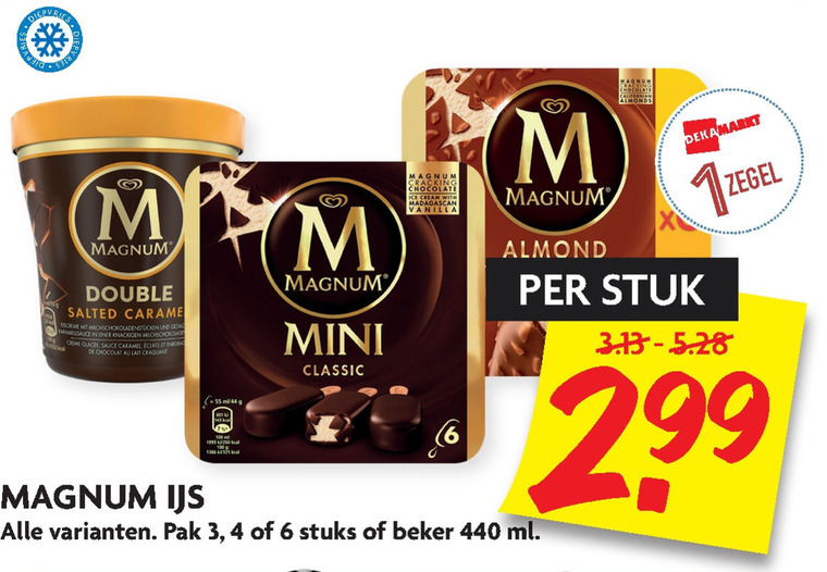 Magnum   ijsspecialiteit, ijslollies folder aanbieding bij  Dekamarkt - details