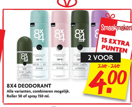 8x4   deodorant folder aanbieding bij  Dekamarkt - details