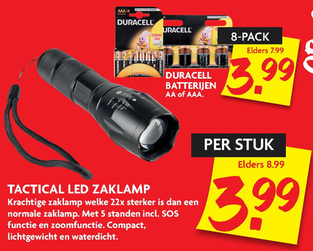 Duracell   batterij, zaklamp folder aanbieding bij  Dekamarkt - details