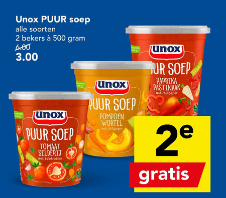 Unox   soep folder aanbieding bij  Deen - details