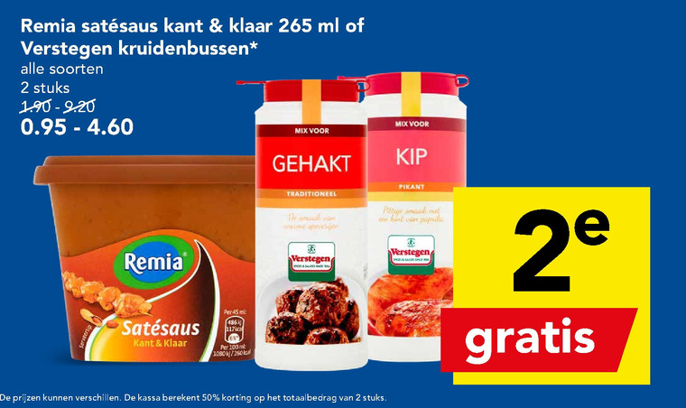 Verstegen   satesaus, kruiden folder aanbieding bij  Deen - details