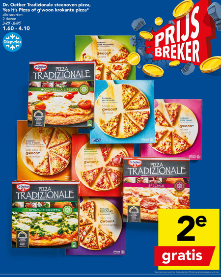 Dr Oetker   diepvriespizza folder aanbieding bij  Deen - details