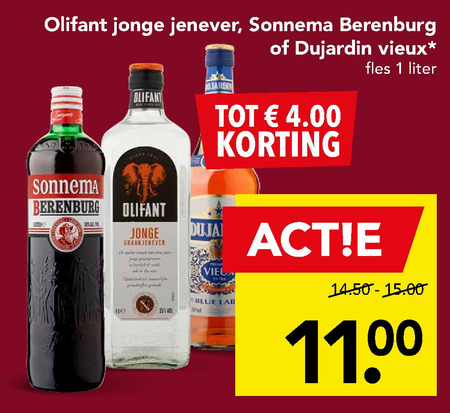 Sonnema   berenburg, jenever folder aanbieding bij  Deen - details