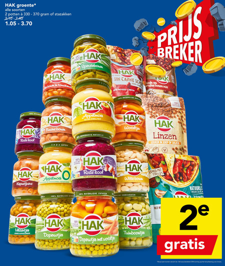 Hak   bonen, groenteconserven folder aanbieding bij  Deen - details