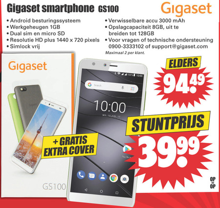 Gigaset   simlock vrije mobieltje folder aanbieding bij  Dirk - details