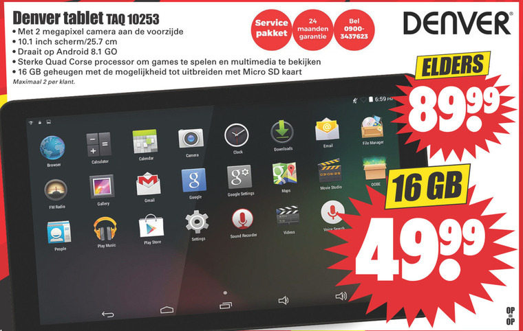 Denver   tablet folder aanbieding bij  Dirk - details