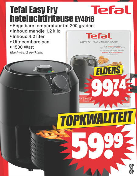 Plak opnieuw Integreren ijs Tefal friteuse folder aanbieding bij Dirk - details