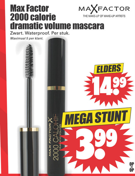 Max Factor   mascara folder aanbieding bij  Dirk - details