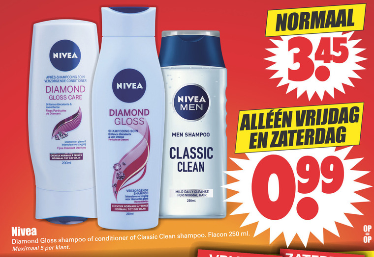 Nivea   conditioner, shampoo folder aanbieding bij  Dirk - details