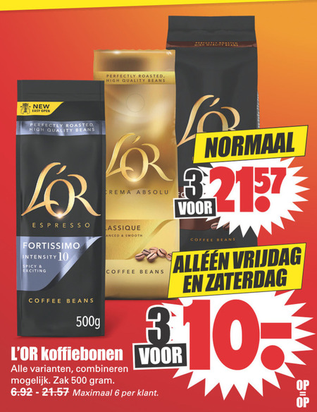 Douwe Egberts L Or   koffiebonen folder aanbieding bij  Dirk - details