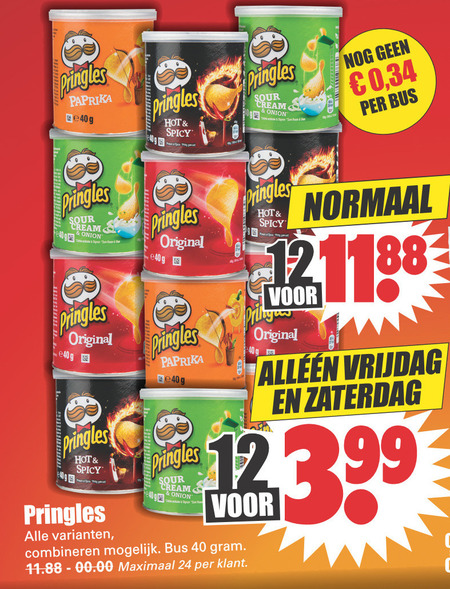 Pringles   chips folder aanbieding bij  Dirk - details