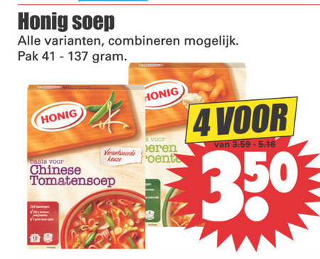 Honig   soep folder aanbieding bij  Dirk - details