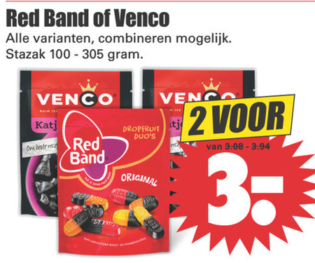 Red Band   drop, snoep folder aanbieding bij  Dirk - details