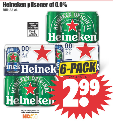 Heineken   blikje bier, alcoholvrij bier folder aanbieding bij  Dirk - details