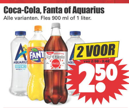 Aquarius   sportdrank, frisdrank folder aanbieding bij  Dirk - details