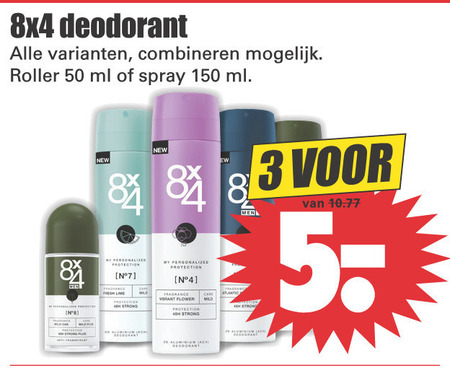 8x4   deodorant folder aanbieding bij  Dirk - details