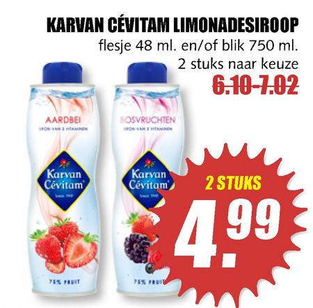 Karvan Cevitam   limonadesiroop folder aanbieding bij  MCD Supermarkt Basis - details