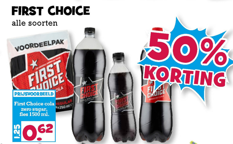 First Choice   cola folder aanbieding bij  Boons Markt - details