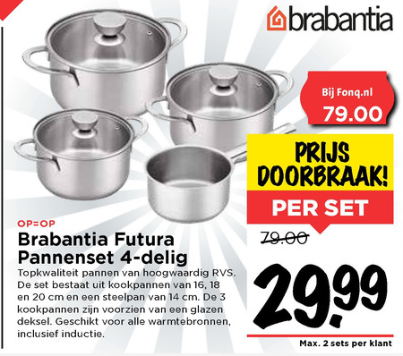 fossiel Weiland uitsterven Brabantia pannenset folder aanbieding bij Vomar - details