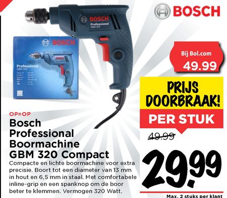 Bosch   boorhamer folder aanbieding bij  Vomar - details