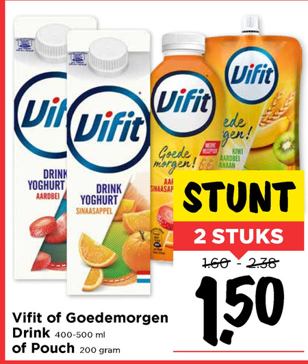 Vifit   drinkyoghurt folder aanbieding bij  Vomar - details