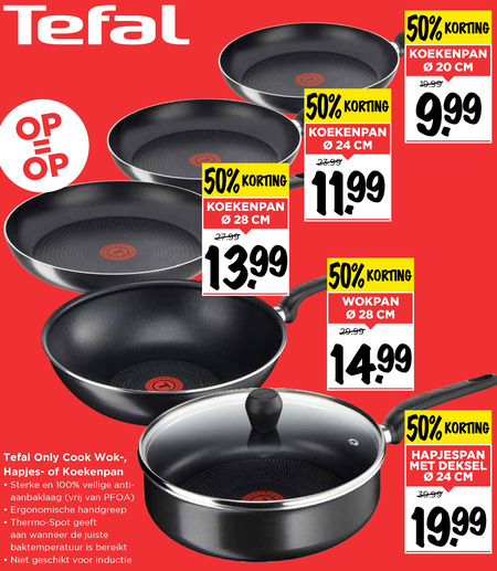 Expertise chatten door elkaar haspelen Tefal hapjespan, wokpan folder aanbieding bij Vomar - details