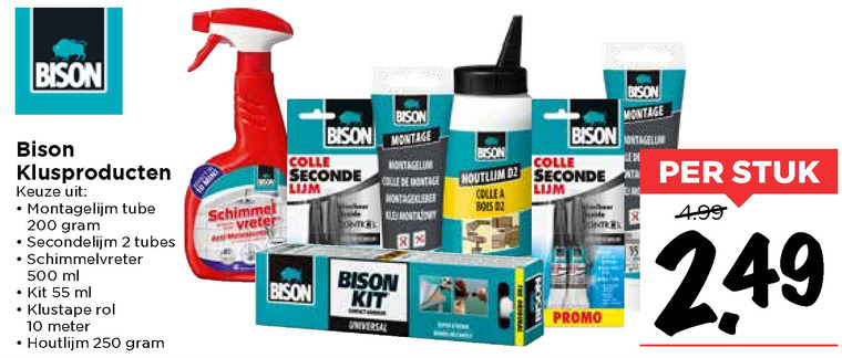 Bison   houtlijm, secondelijm folder aanbieding bij  Vomar - details