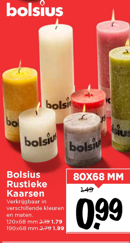 Bolsius kaarsen aanbieding bij Vomar - details