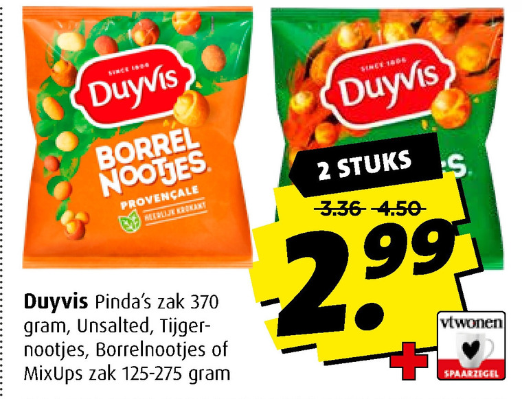 Duyvis   borrelnootjes, pindas folder aanbieding bij  Boni - details