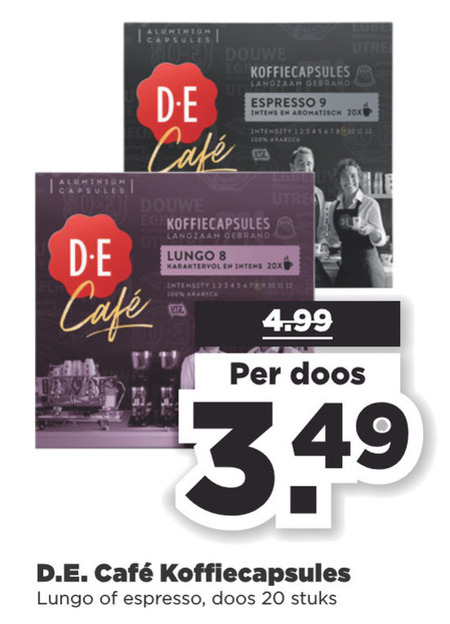 Douwe Egberts   koffiecups folder aanbieding bij  Plus - details