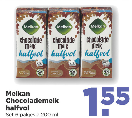 Melkan   chocolademelk folder aanbieding bij  Plus - details