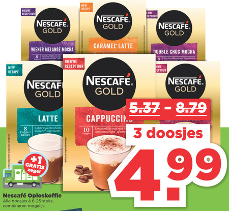 Nescafe   oploskoffie folder aanbieding bij  Plus - details